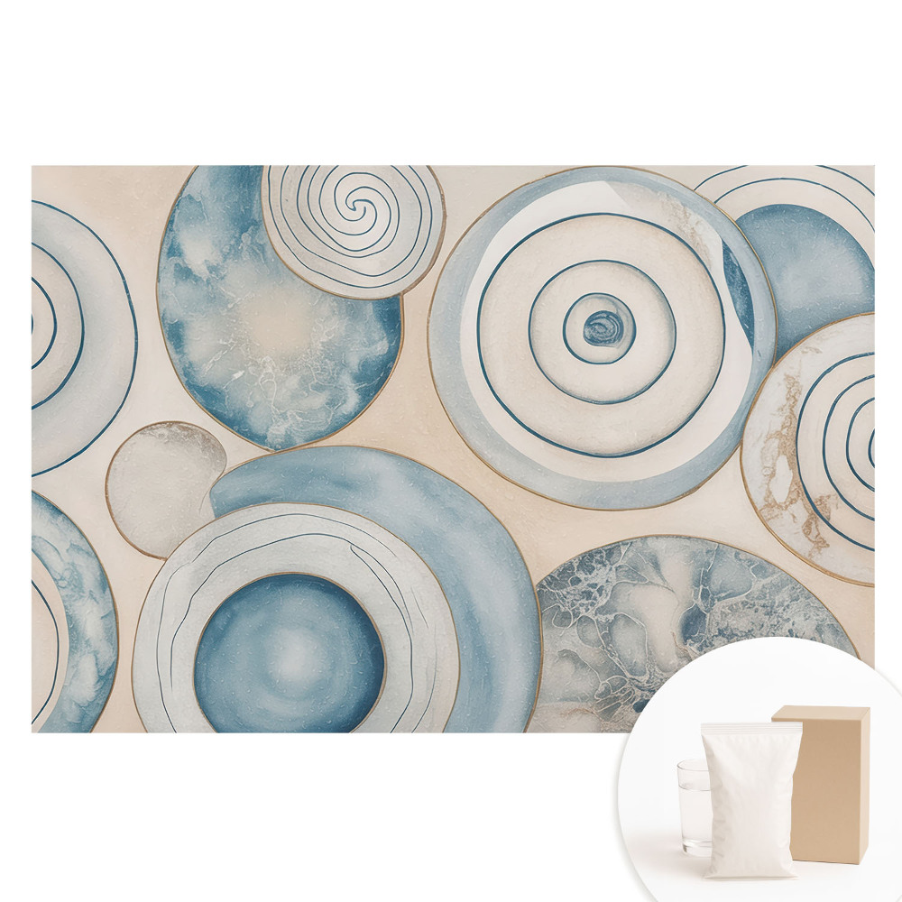 Papier peint photographique intissé spirales bleues abstraction moderne
