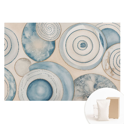 Papier peint photographique intissé spirales bleues abstraction moderne