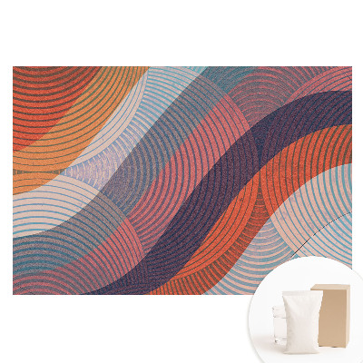 Papier peint photo sur tissu non tissé Lignes ondulées colorées abstraites