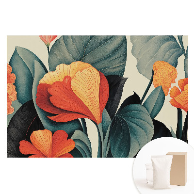 Papier peint photo sur tissu non tissé à motifs de fleurs exotiques harmonieuses
