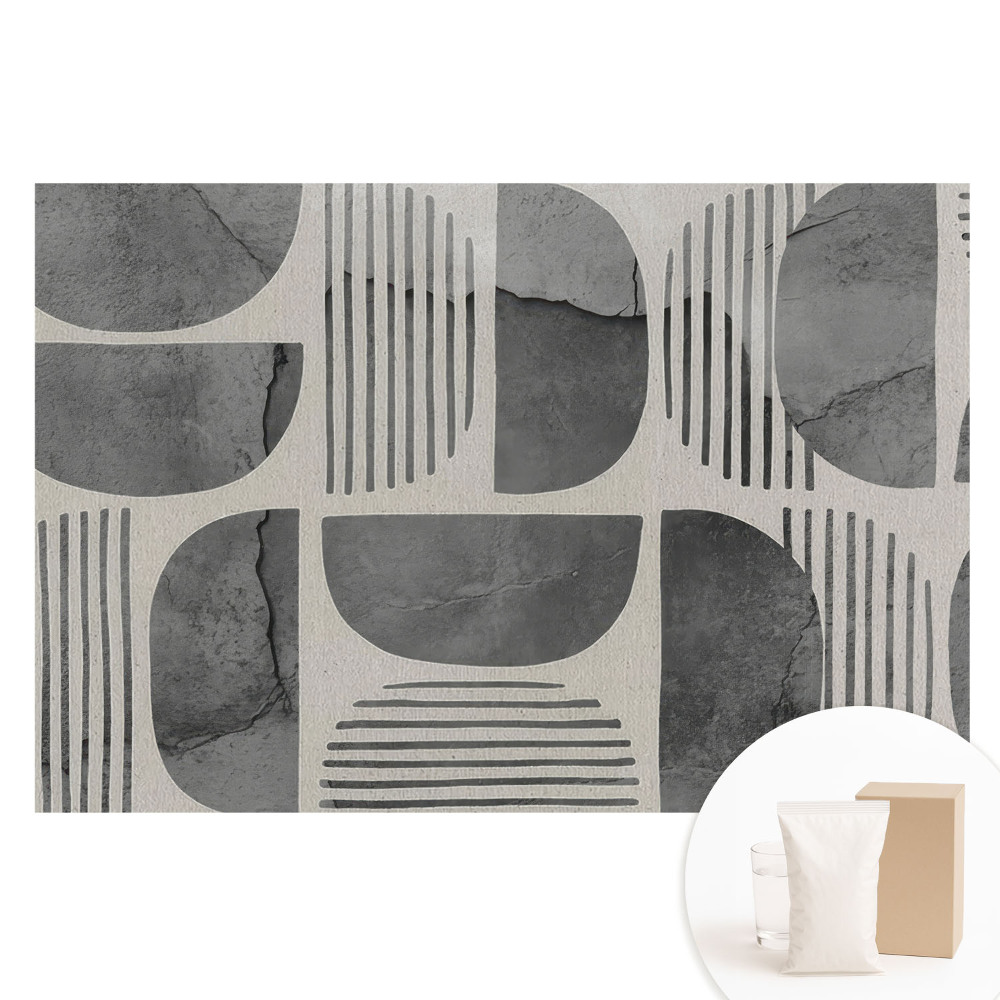 Papier peint panoramique intissé à motifs géométriques minimalistes