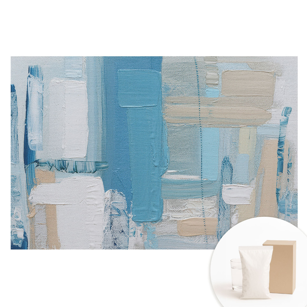 Papier peint photo grand format motif abstrait bleu et beige