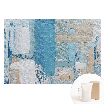 Papier peint photo grand format pour le mur Motif abstrait bleu et beige