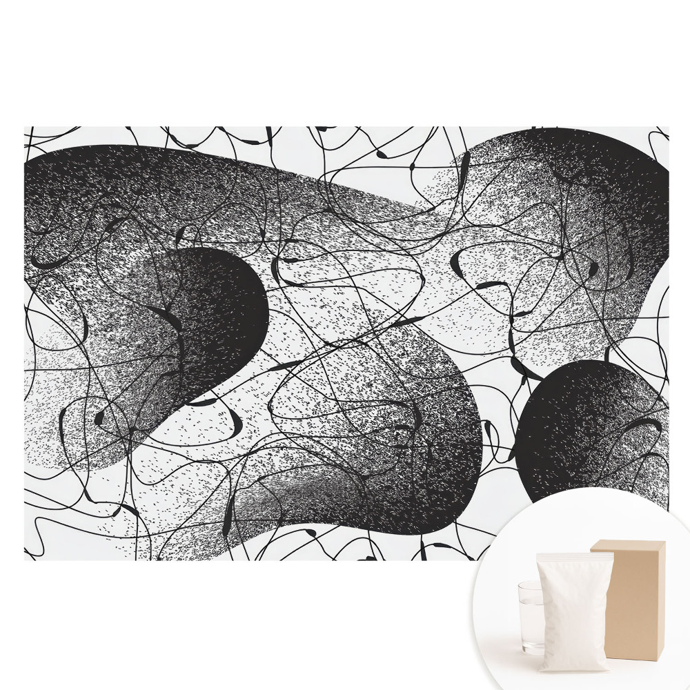 Papier peint photo sur tissu non tissé à motif de lignes noires sur fond blanc