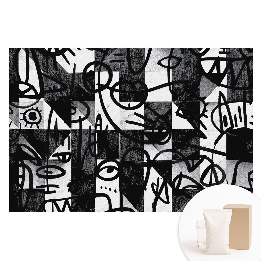 Papier peint intissé photographique à lignes et formes abstraites