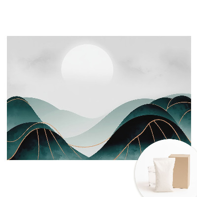 Papier peint photo sur tissu non tissé Paysage moderne avec des collines verdoyantes.