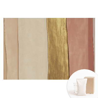 Papier peint photo imprimé sur tissu non tissé Rayures verticales dans les tons beige et marron