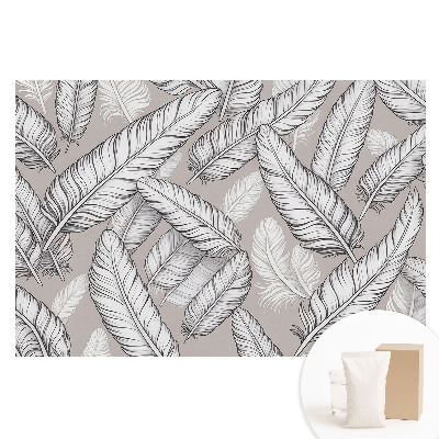 Papier peint photo grand format Plumes délicates motif symétrique élégance classique
