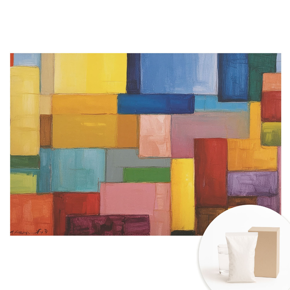 Papier peint photo imprimé sur tissu non tissé Géométrie colorée pleine d'énergie