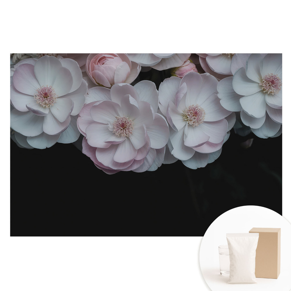 Papier peint intissé à motif de fleurs romantiques aux couleurs subtiles