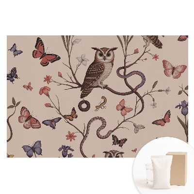 Papier peint intissé imprimé Un paradis naturel de papillons et de fleurs