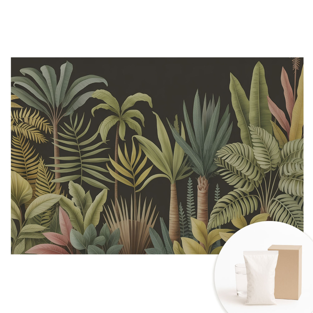 Papier peint intissé feuilles de palmier tropicales exotiques