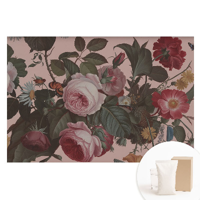 Papier peint photo grand format pour le mur Fleurs et papillons, l'harmonie de la nature