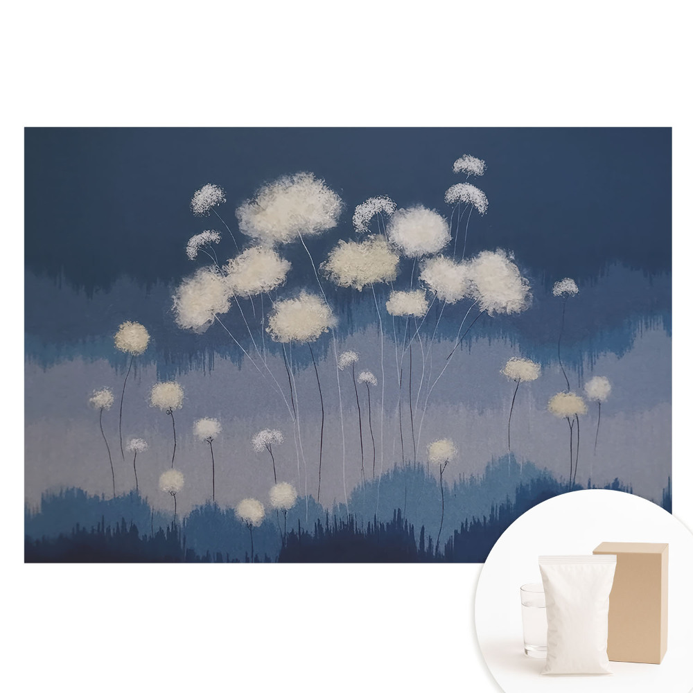 Papier peint intissé photographique Pissenlits Harmonie Bleue