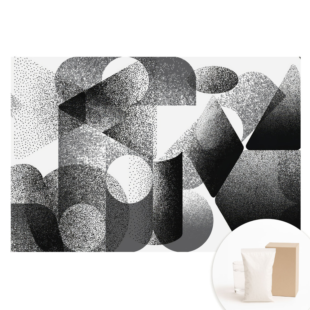 Papier peint photo sur tissu non tissé à motifs géométriques abstraits noirs et gris