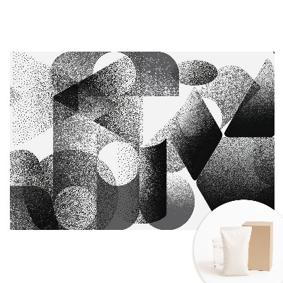 Papier peint photo sur tissu non tissé à motifs géométriques abstraits noirs et gris