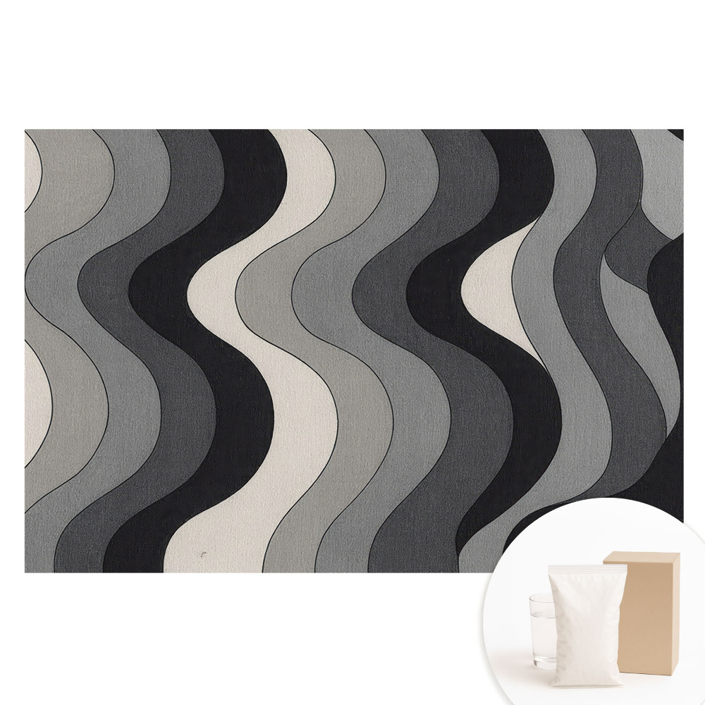 Papier peint photo grand format pour le mur Motif ondulé moderne dans des tons de gris