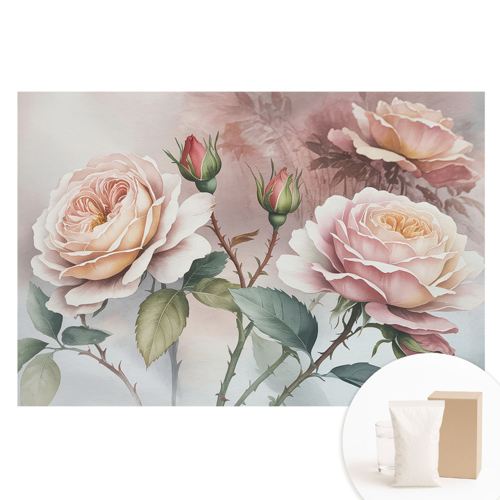 Papier peint intissé photographique à motif de fleurs romantiques et élégance classique
