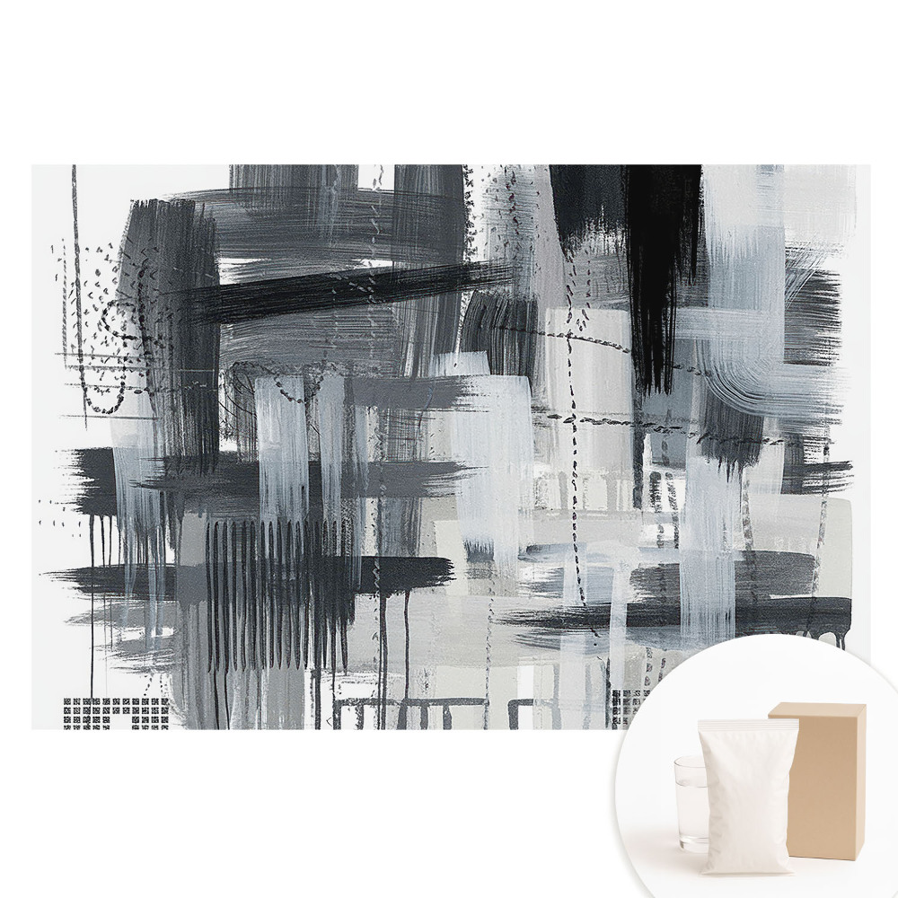 Papier peint panoramique intissé Abstraction de lignes monochromes