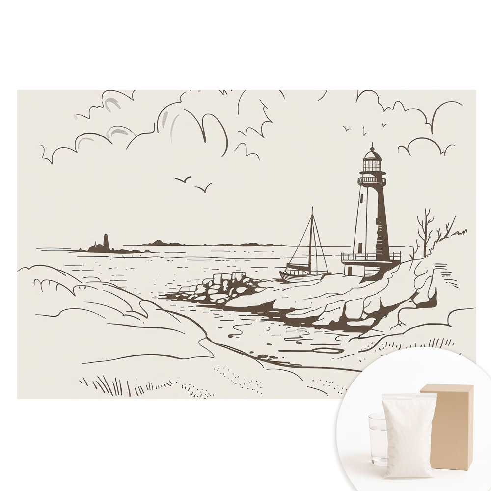 Papier peint intissé Un phare au bord de la mer