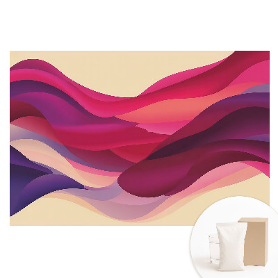 Papier peint intissé à motif de vagues colorées et formes abstraites