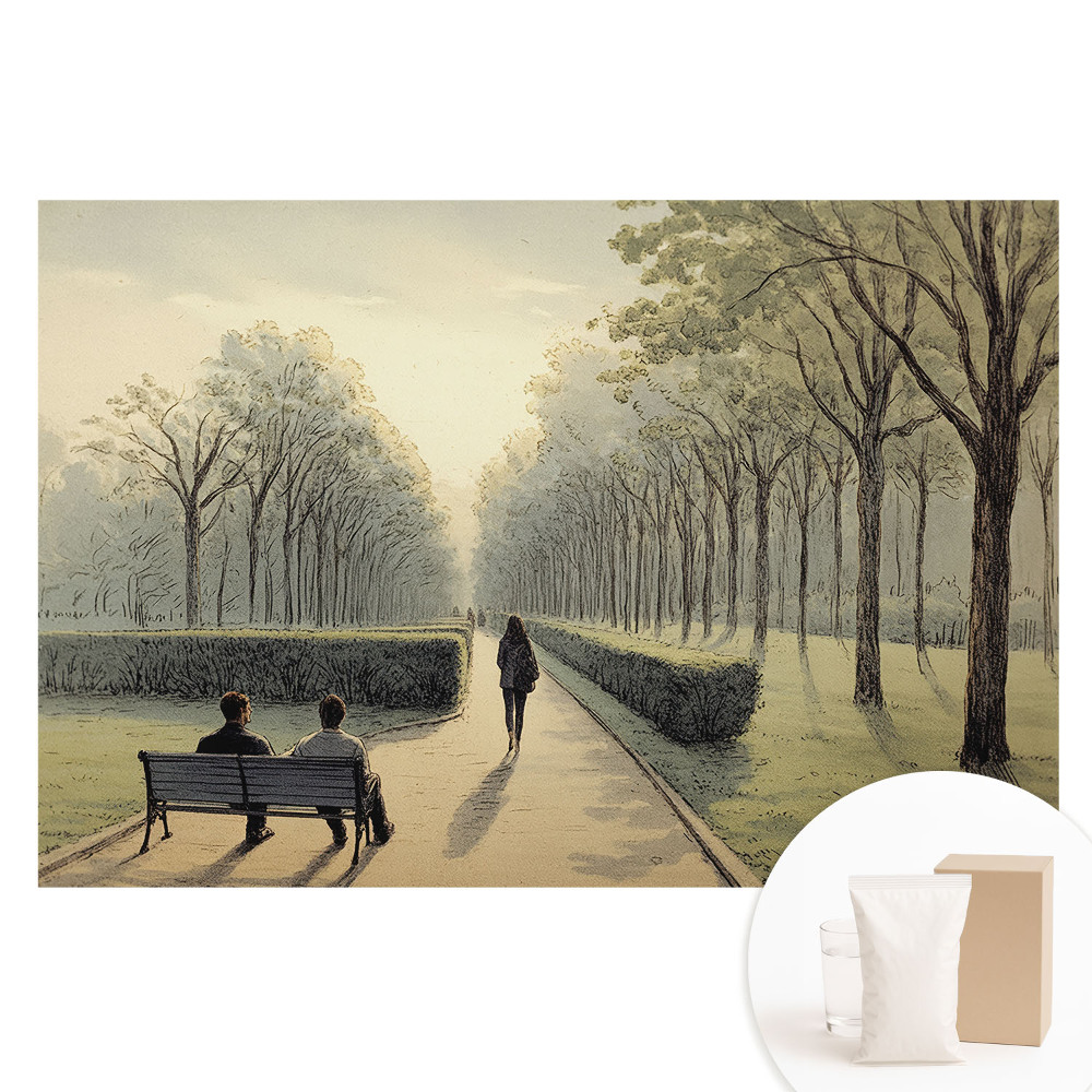Papier peint photo sur tissu non tissé Une promenade tranquille dans un parc