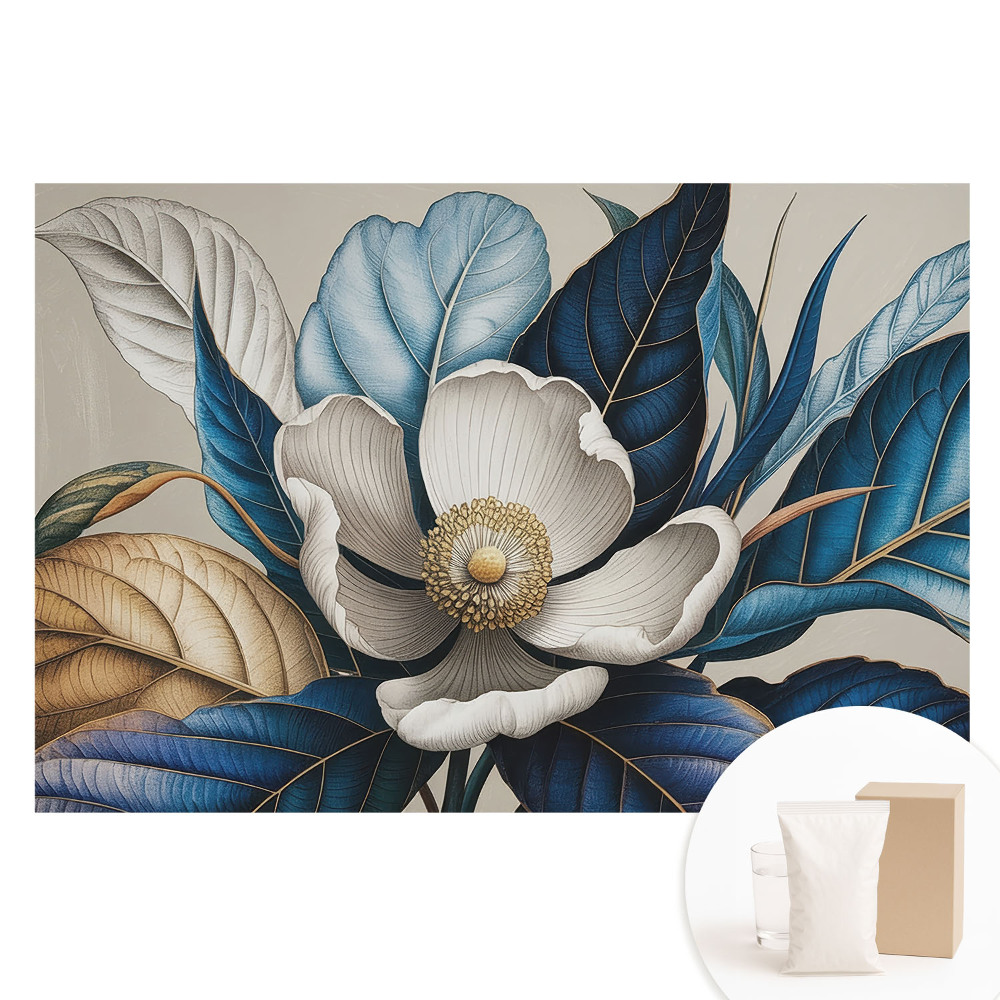 Papier peint photographique intissé Fleurs et feuilles dans un style moderne