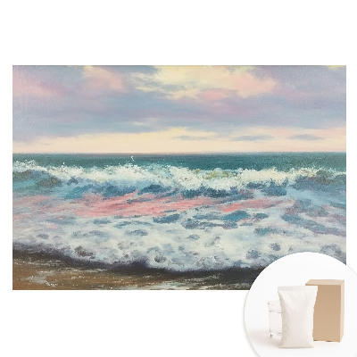 Papier peint photo sur tissu non tissé Vagues de mer aux couleurs pastel