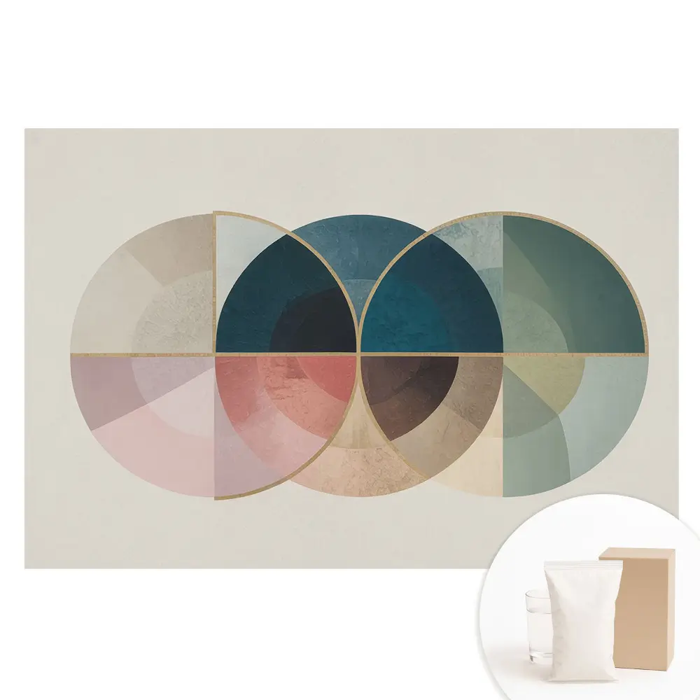 Papier peint intissé motifs de roues colorées style moderne