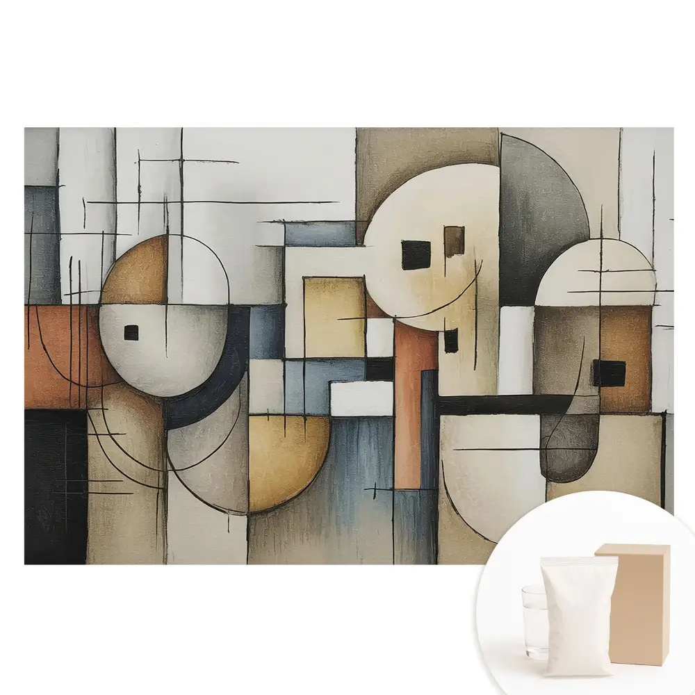 Papier peint intissé panoramique à motifs géométriques abstraits