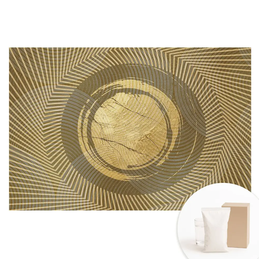 Papier peint photo grand format motif abstraction géométrique dans des tons de jaune