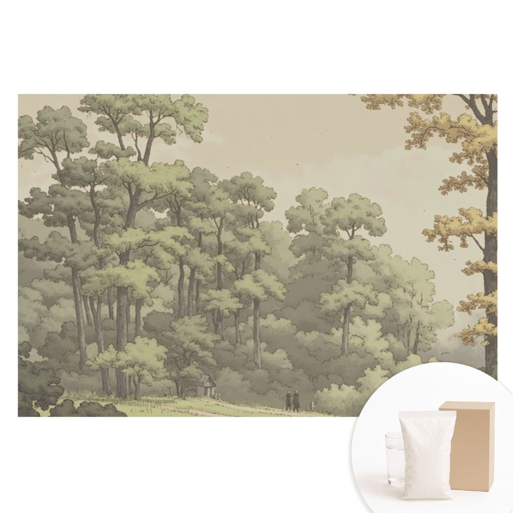 Papier peint photo grand format paysage forestier paisible