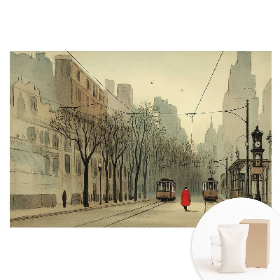 Papier peint photographique intissé symétrie classique du matin d'automne en ville