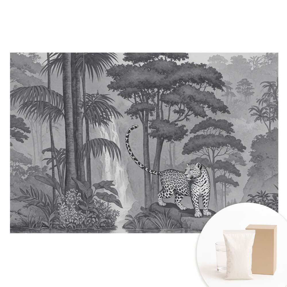 Papier peint photo grand format scène exotique avec léopard