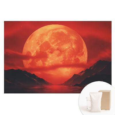 Papier peint photo grand format pour le mur La lune au-dessus des montagnes, des couleurs intenses