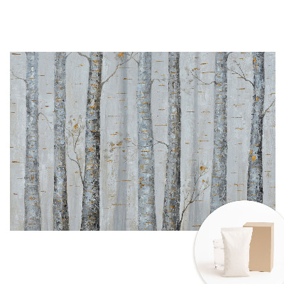 Papier peint photographique sur tissu non tissé Forêt de bouleaux dans une composition classique