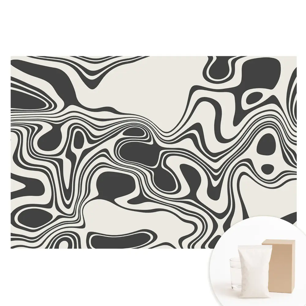 Papier peint photo sur tissu non tissé motif vagues abstraites contrastées