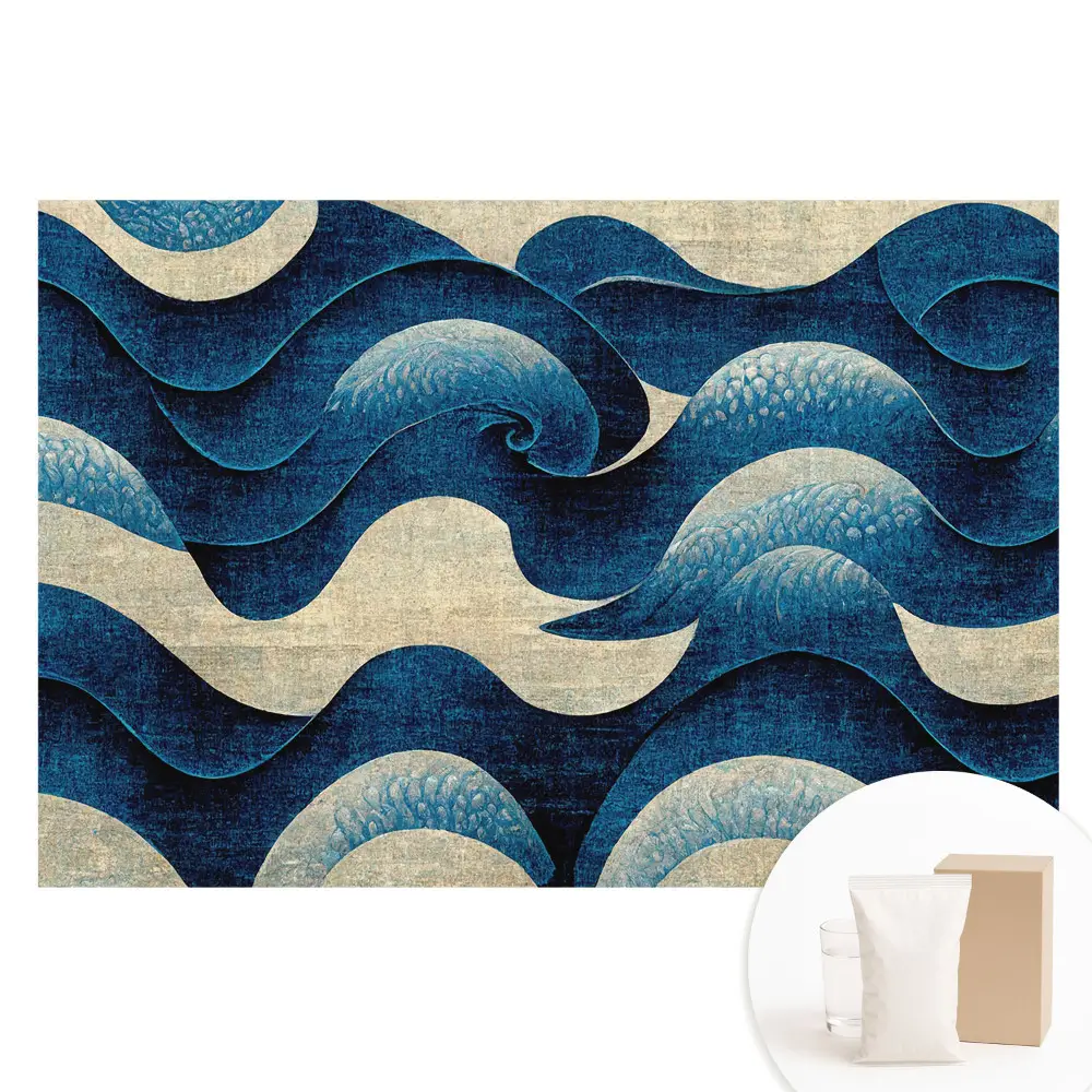 Papier peint panoramique intissé à motif de vagues abstraites harmonieuses