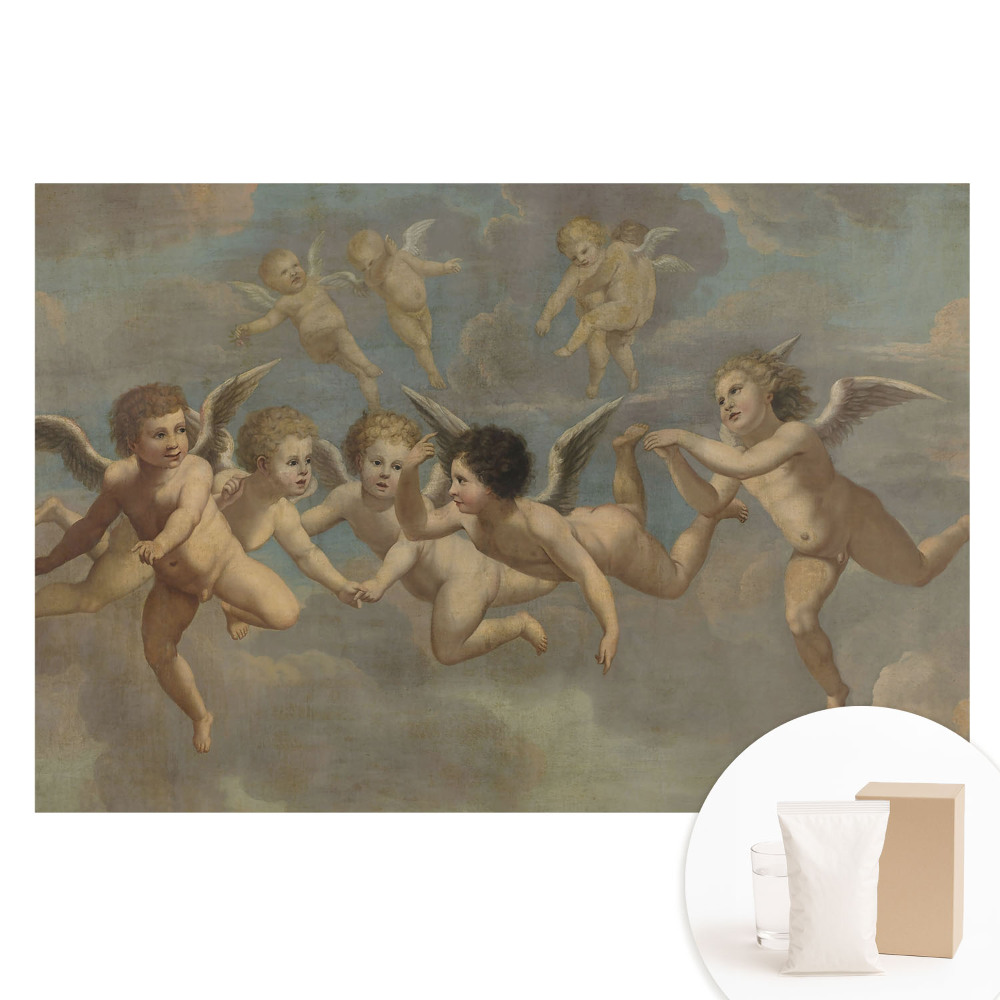 Papier peint intissé imprimé Des putti célestes dans les nuages