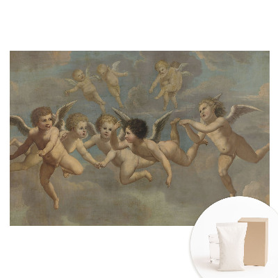 Papier peint intissé imprimé Des putti célestes dans les nuages