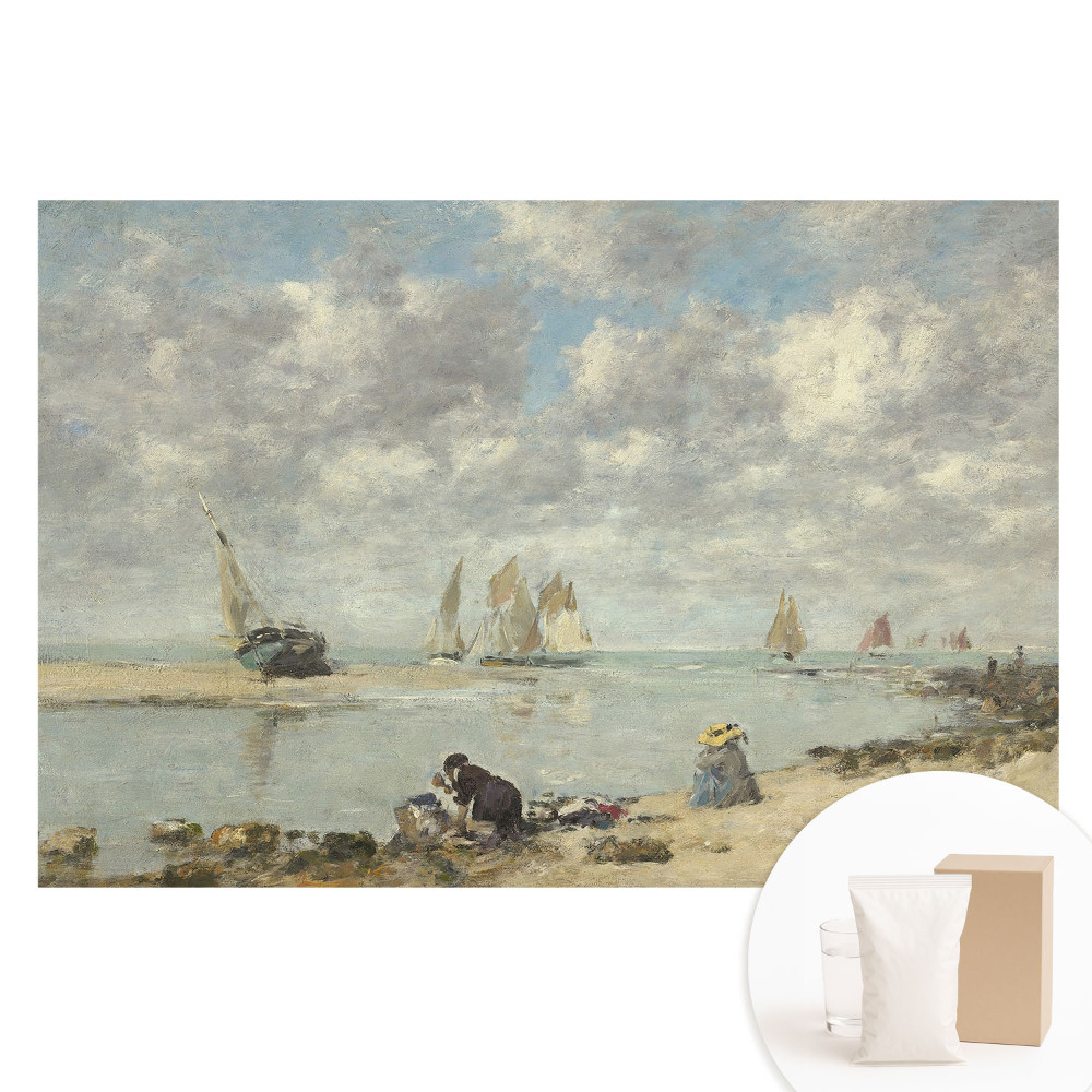 Papier peint photo grand format pour le mur Vue sur la mer avec des voiliers
