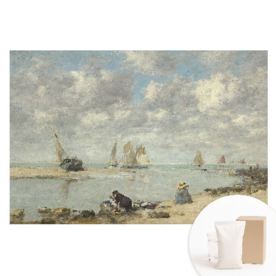 Papier peint photo grand format Vue sur la mer avec voiliers