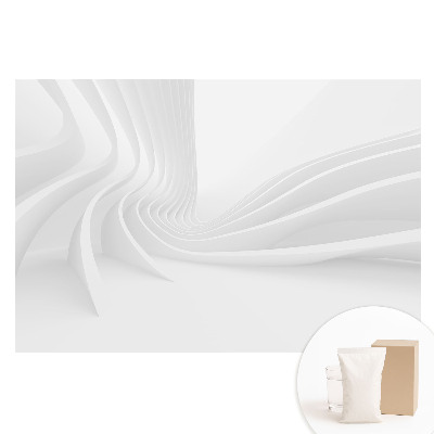 Papier peint intissé Lignes ondulées blanches, élégance moderne