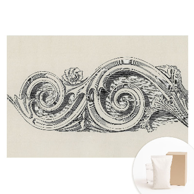 Papier peint photo grand format motif ornement végétal classique et élégant