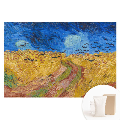 Papier peint panoramique intissé Oiseaux aux couleurs vibrantes dans les épis