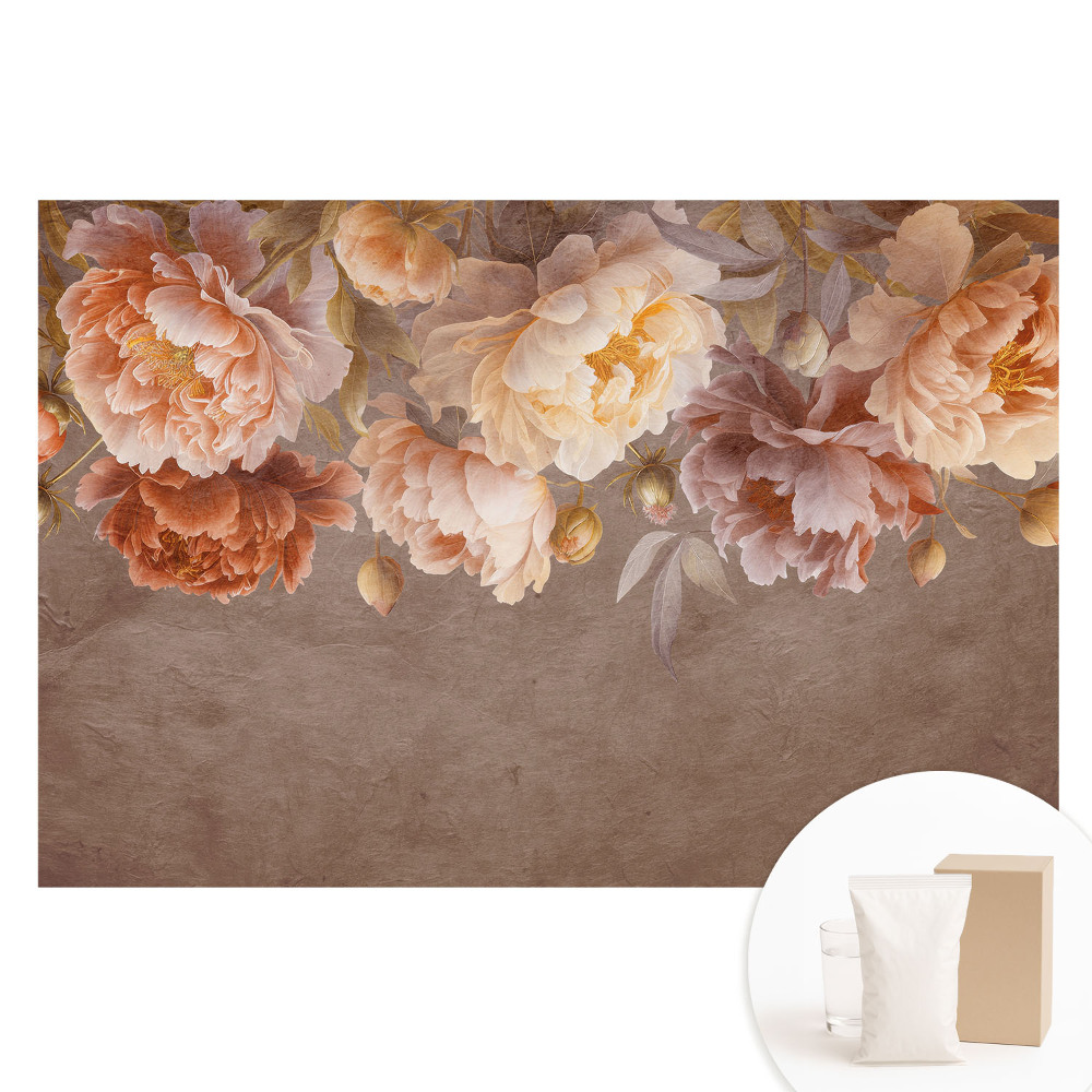 Papier peint photo intissé à motifs floraux classiques et romantiques