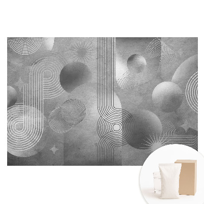 Papier peint photographique sur tissu non tissé Motifs géométriques dans des tons de gris