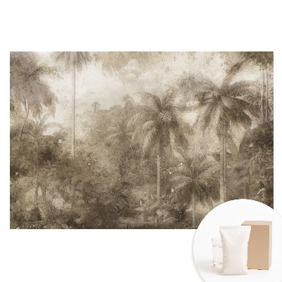 Papier peint panoramique jungle tropicale vintage sur intissé