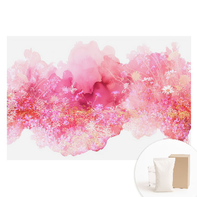 Papier peint intissé à motif floral abstrait rose