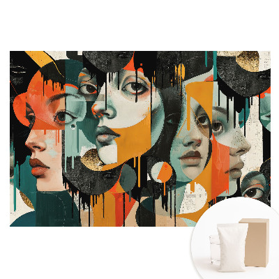 Papier peint photo sur intissé Visages abstraits aux couleurs intenses